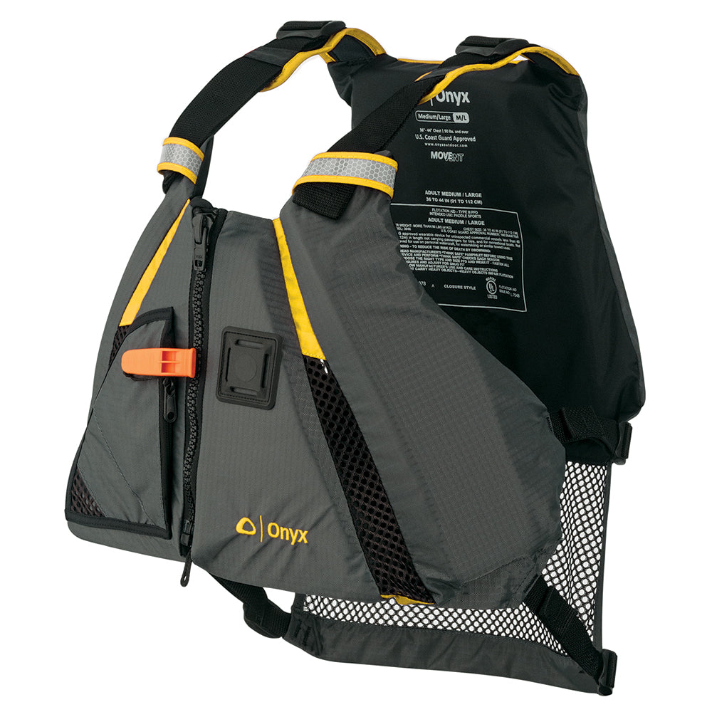 Onyx Movement Dynamic Paddle Sports Vest - Yellow/Grey - M/L - Deckhand Marine Supply