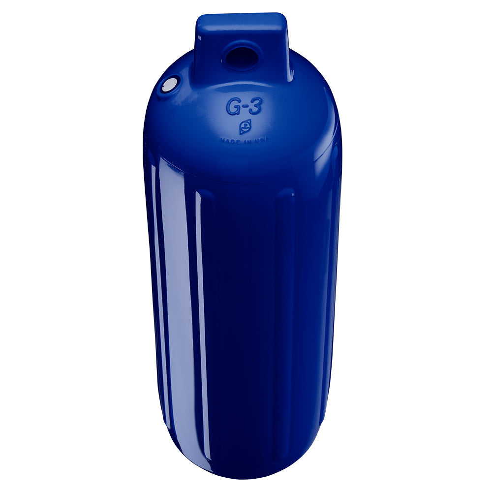 Polyform G-3 Twin Eye Fender 5.5" x 19" - Cobalt Blue w/Adapter - Deckhand Marine Supply