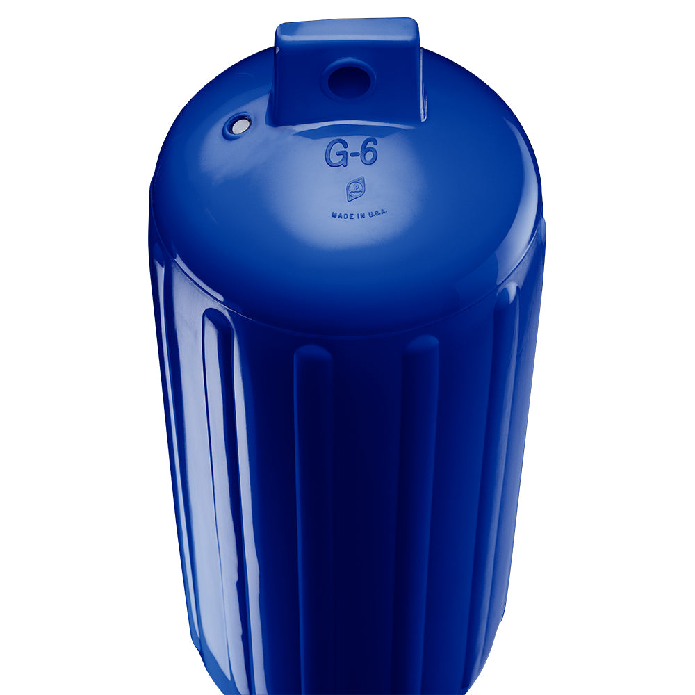 Polyform G-6 Twin Eye Fender 11" x 30" - Cobalt Blue w/Adapter - Deckhand Marine Supply