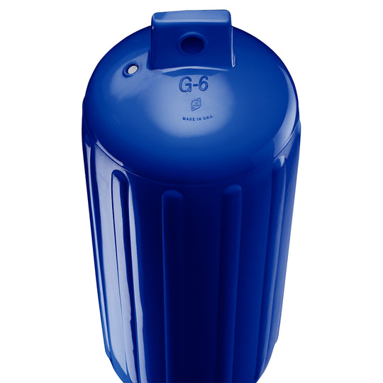 Polyform G-6 Twin Eye Fender 11" x 30" - Cobalt Blue w/Adapter - Deckhand Marine Supply