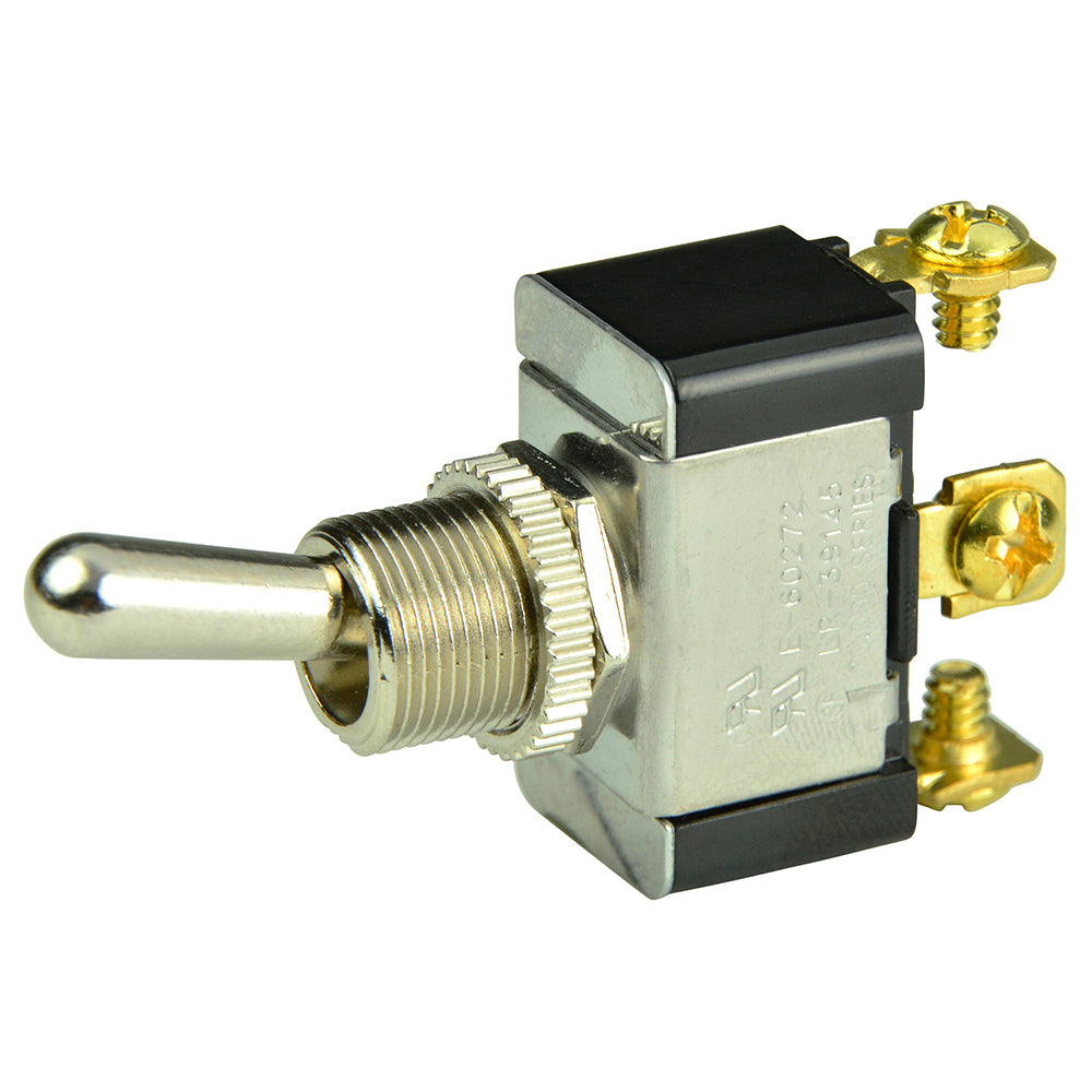 BEP SPDT Chrome Plated Toggle Switch - ON/OFF/(ON) - Deckhand Marine Supply