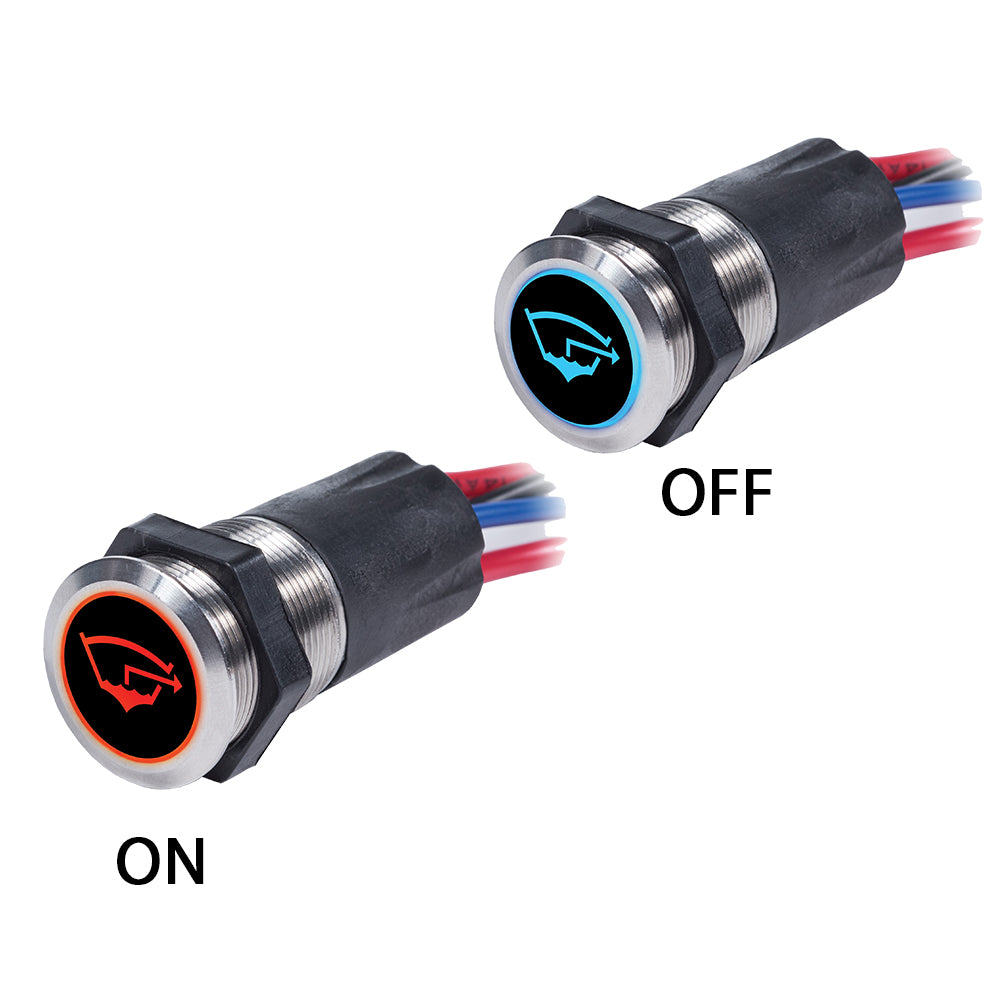 Blue Sea 4180 Backlit Push Button Switch OFF/ON - 15A - Deckhand Marine Supply