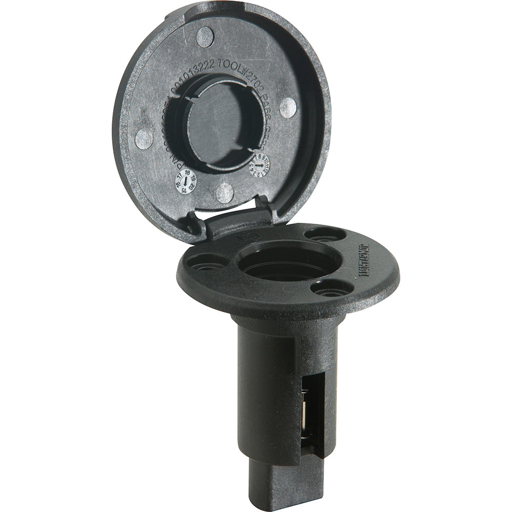Attwood LightArmor Plug-In Base - 2 Pin - Black - Round - Deckhand Marine Supply