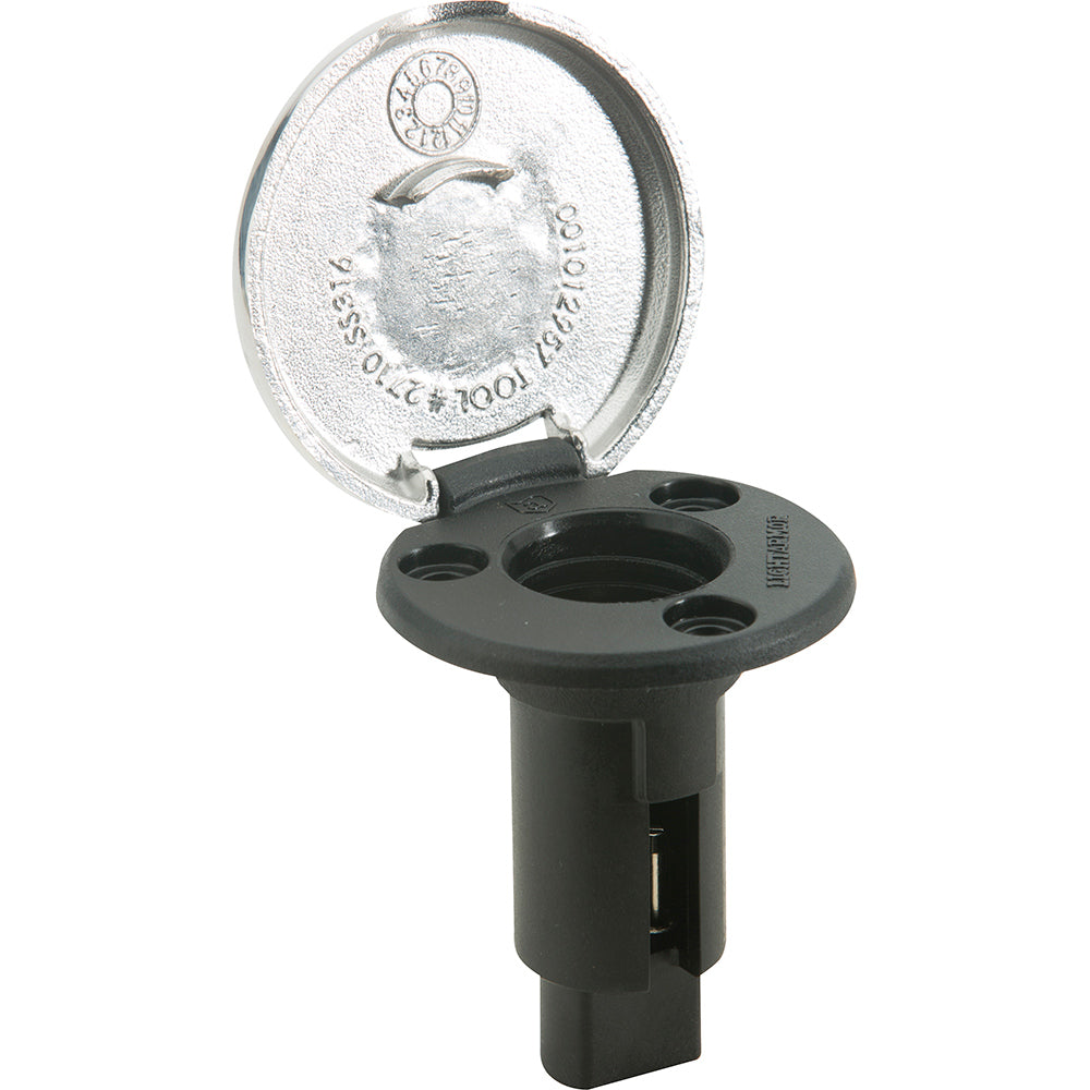 Attwood LightArmor Plug-In Base - 2 Pin - Stainless Steel - Round - Deckhand Marine Supply
