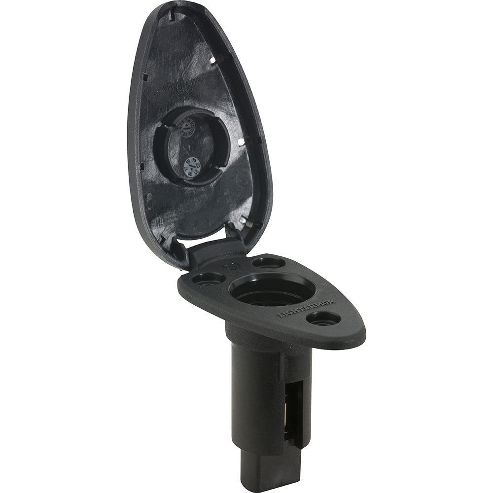 Attwood LightArmor Plug-In Base - 2 Pin - Black - Teardrop - Deckhand Marine Supply
