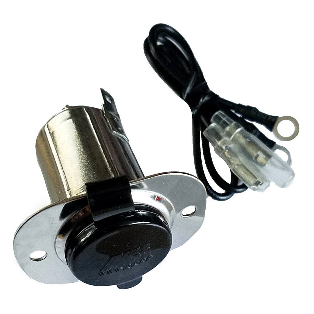 Marinco Stainless Steel 12V Receptacle w/Cap - Deckhand Marine Supply