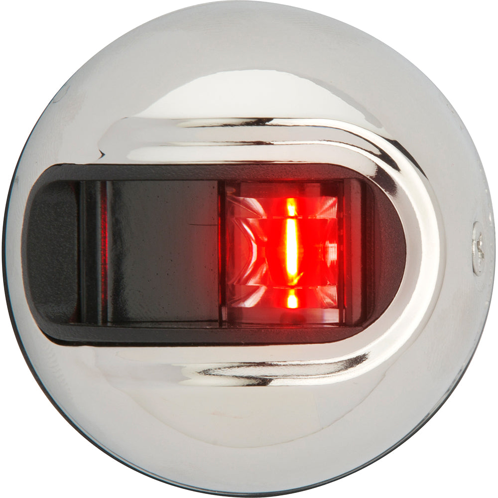 Attwood LightArmor Vertical Surface Mount Navigation Light - Port (red) - Stainless Steel - 2NM - Deckhand Marine Supply