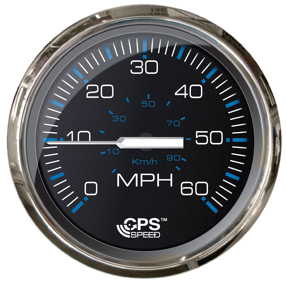 Faria Chesepeake Black 4" Studded Speedometer - 60MPH (GPS) - Deckhand Marine Supply