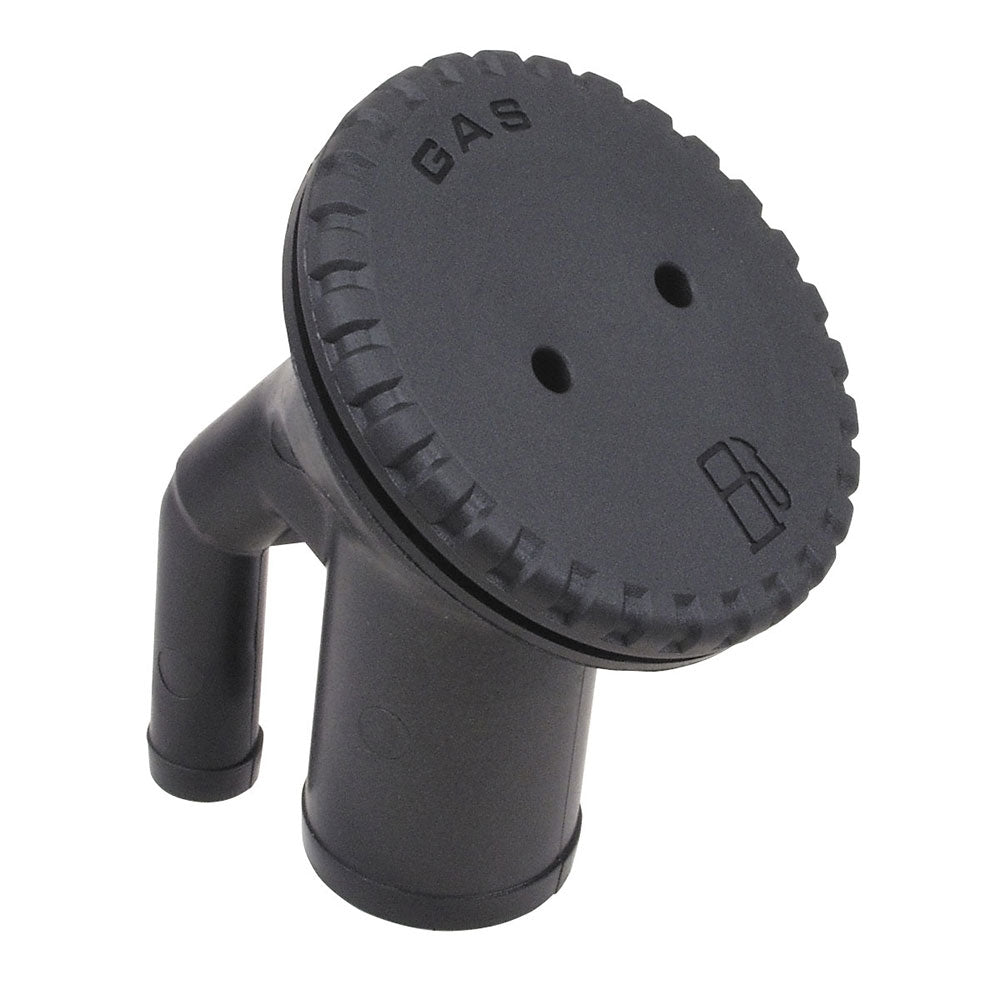 Perko 0542 Vented Fill f/1-1/2" Hose - Angled Neck - Gas - Black - Deckhand Marine Supply