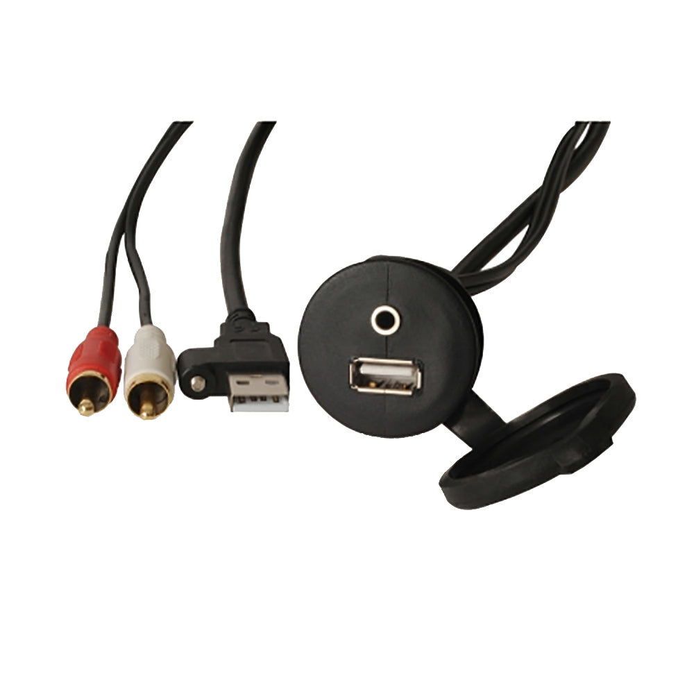 Fusion MS-CBUUSB3.5 Panel Mount USB  3.5mm Headphone Jack - Deckhand Marine Supply