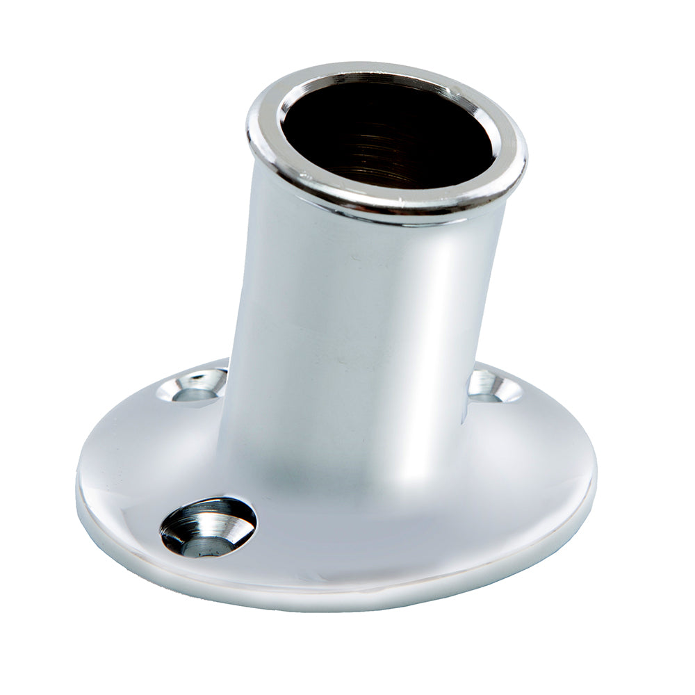 Whitecap Top-Mounted Flag Pole Socket CP/Brass - 3/4" ID - Deckhand Marine Supply