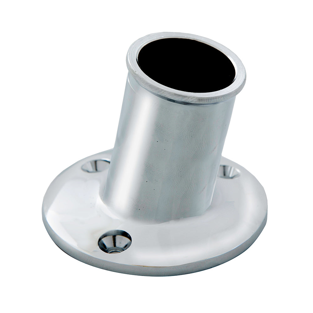 Whitecap Top-Mounted Flag Pole Socket CP/Brass - 1" ID - Deckhand Marine Supply