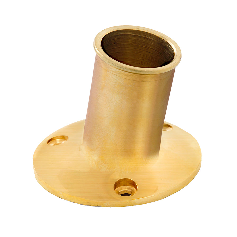 Whitecap Top-Mounted Flag Pole Socket Polished Brass - 1" ID - Deckhand Marine Supply