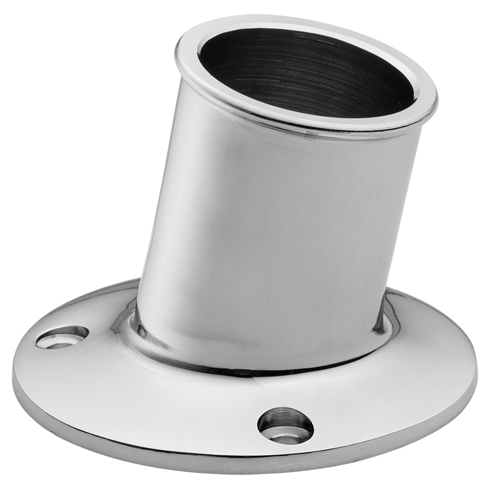 Whitecap Top-Mounted Flag Pole Socket - CP/Brass - 1-1/4" ID - Deckhand Marine Supply
