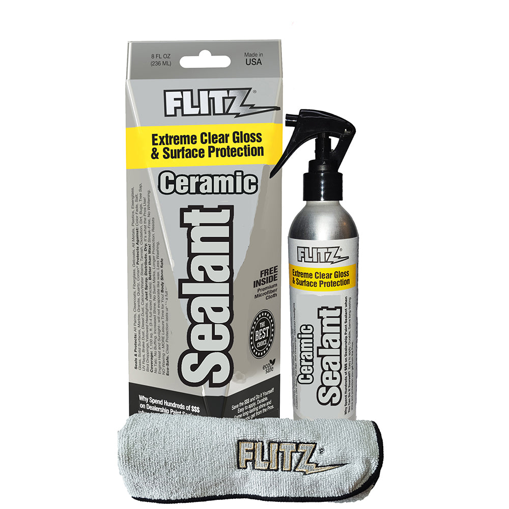 Flitz Ceramic Sealant Spray Bottle w/Microfiber Polishing Cloth - 236ml/8oz - Deckhand Marine Supply