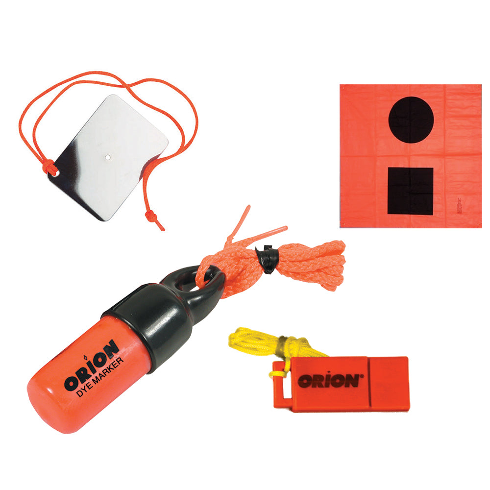 Orion Signaling Kit - Flag, Mirror, Dye Marker  Whistle - Deckhand Marine Supply