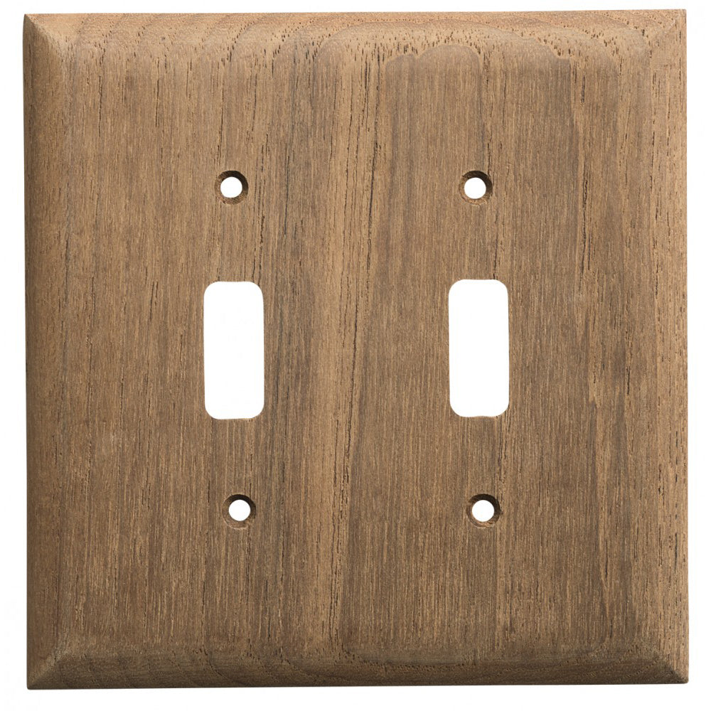 Whitecap Teak 2-Toggle Switch/Receptacle Cover Plate - Deckhand Marine Supply