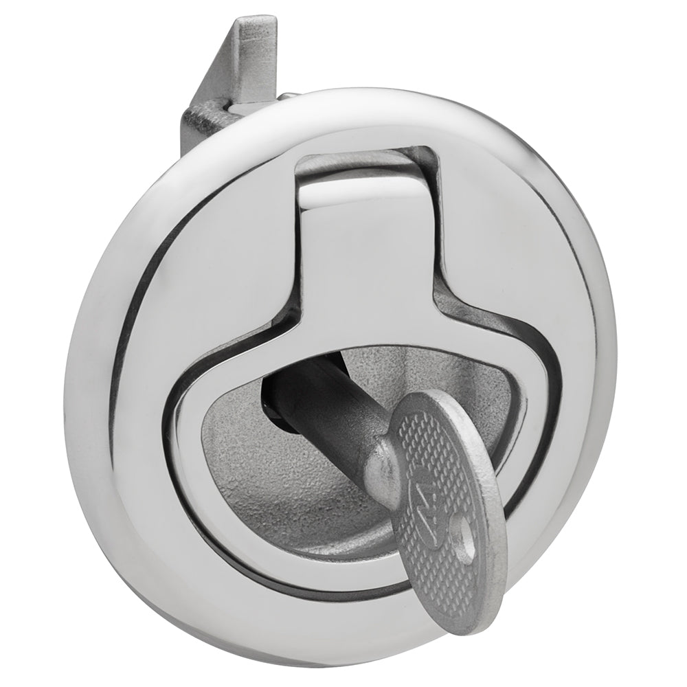 Whitecap Slam Latch Stainless Steel Locking Ring Pull - Deckhand Marine Supply
