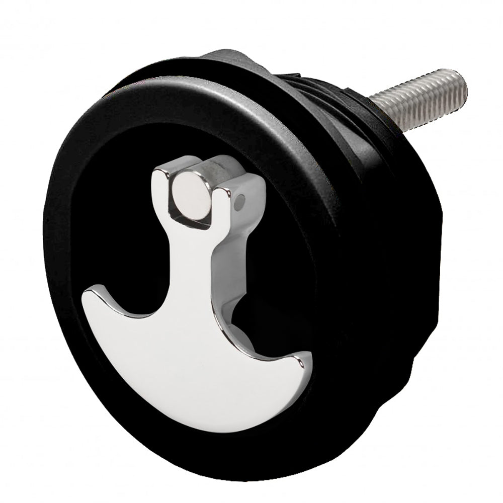 Whitecap Compression Handle CP Zamac/Black Nylon No Lock Fresh Water Use Only - Deckhand Marine Supply