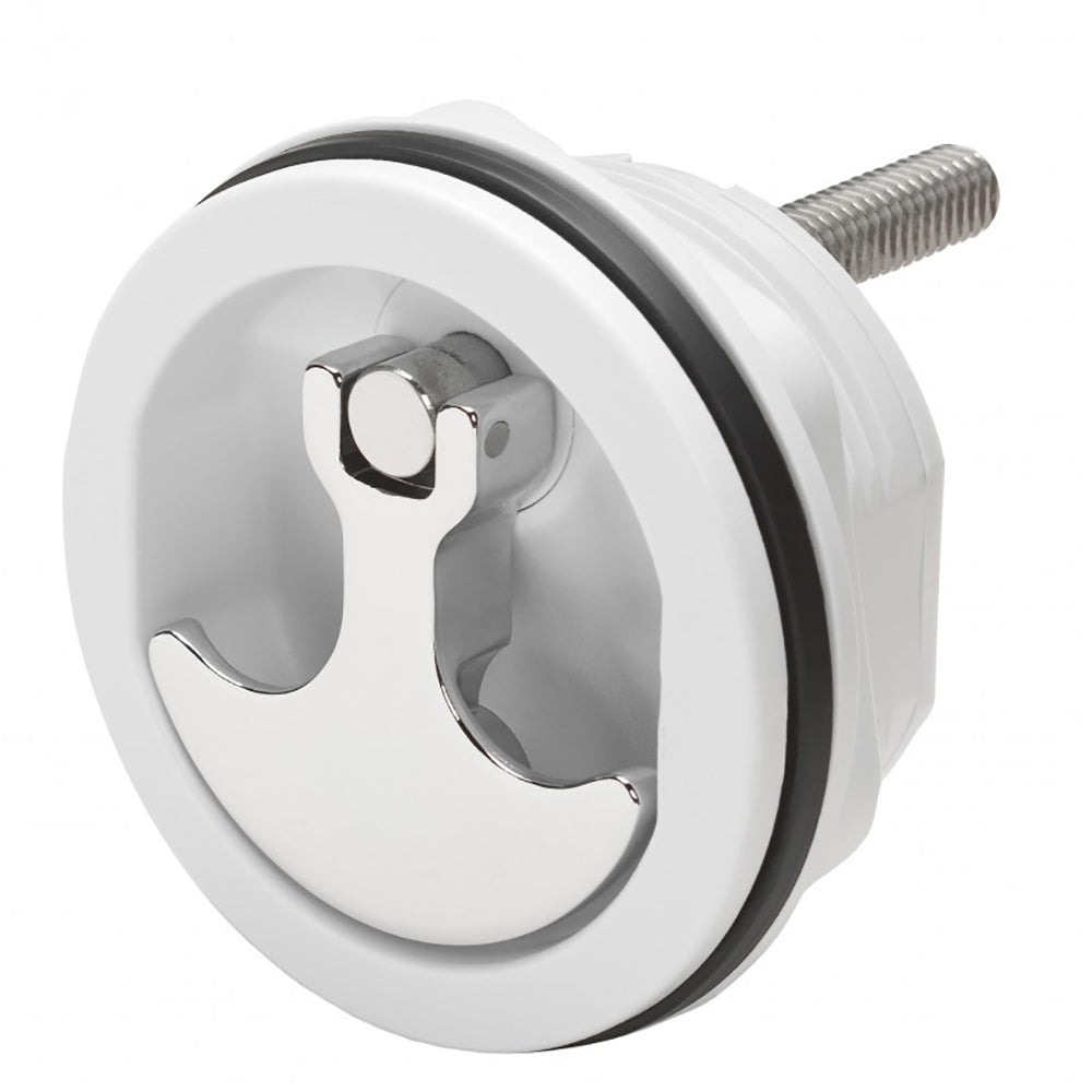Whitecap Compression Handle CP Zamac/White Nylon No Lock Fresh Water Use Only - Deckhand Marine Supply