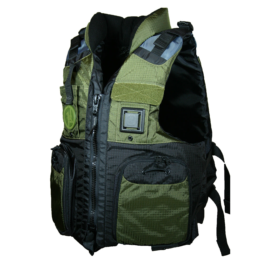 First Watch AV-800 Four Pocket Flotation Vest - OD Green - Large to XL - Deckhand Marine Supply