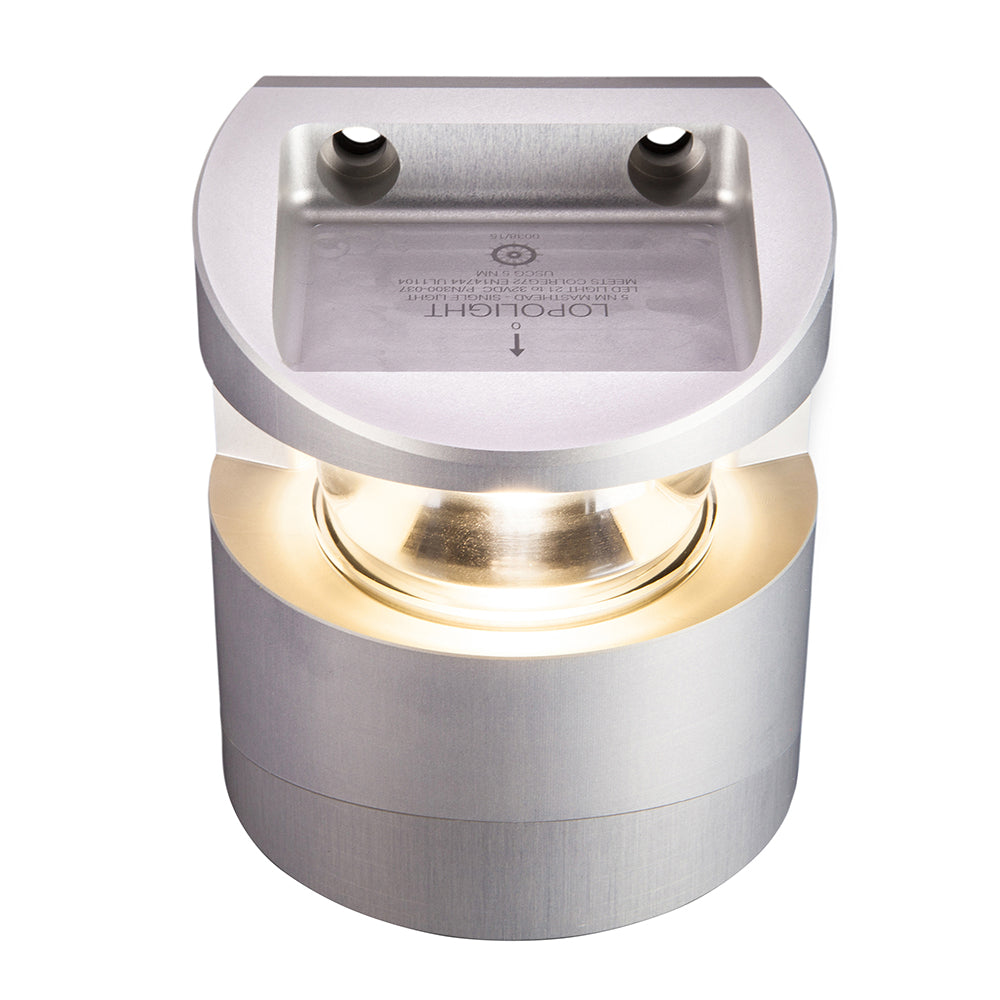 Lopolight Series 300-037 - Masthead Light - 5NM - Vertical Mount - White - Silver Housing - Deckhand Marine Supply