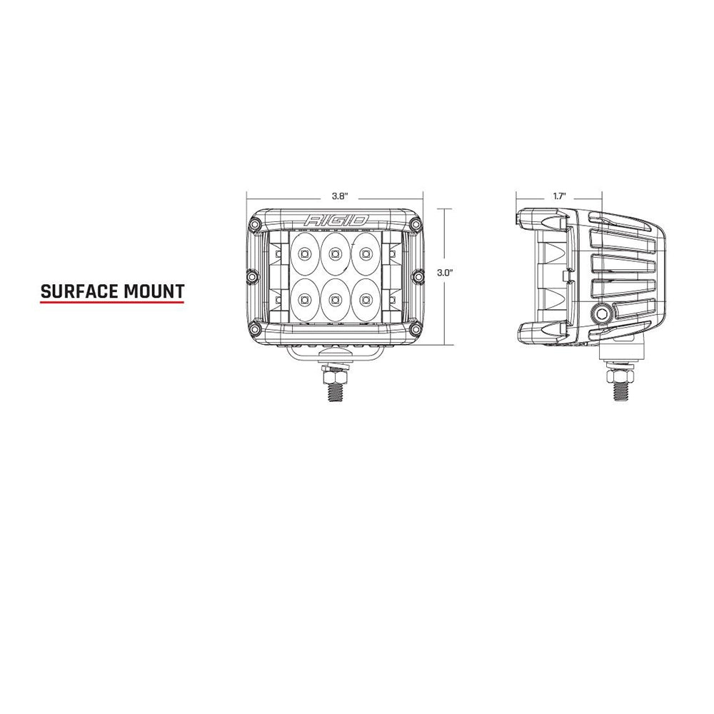RIGID Industries D-SS Series PRO Driving Surface Mount - Pair - Black - Deckhand Marine Supply