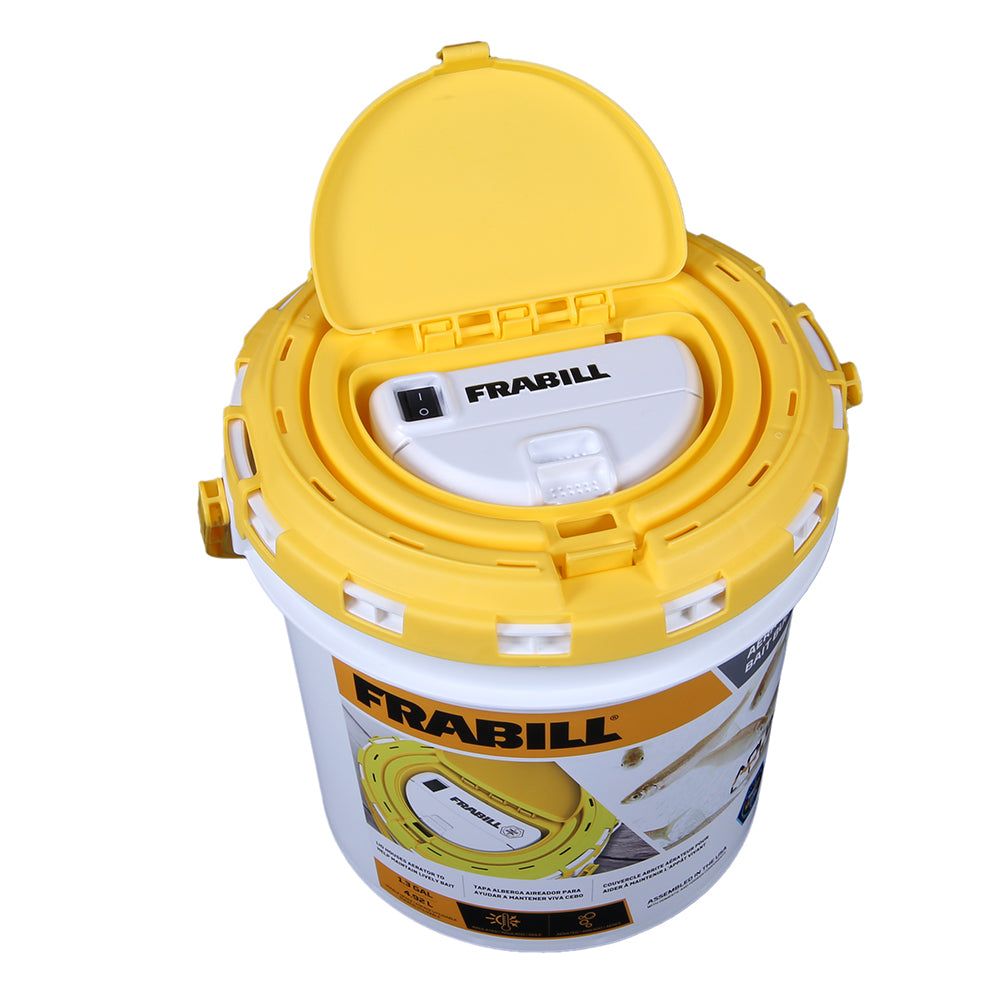Frabill Dual Fish Bait Bucket w/Aerator Built-In - Deckhand Marine Supply