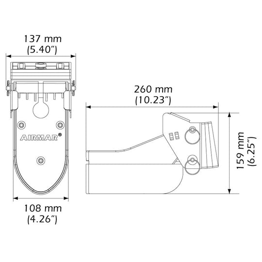 Airmar TM185C-HW High Frequency Wide Beam CHIRP Transom Mount 14-Pin Transducer f/Humminbird - Deckhand Marine Supply