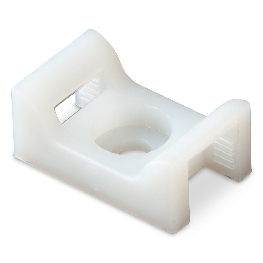 Ancor Cable Tie Mount - Natural - #8 Screw - 100 Pieces Per Bag - Deckhand Marine Supply