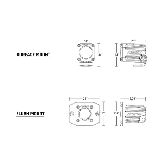 RIGID Industries Ignite Surface Mount Diffused - Pair - Black - Deckhand Marine Supply