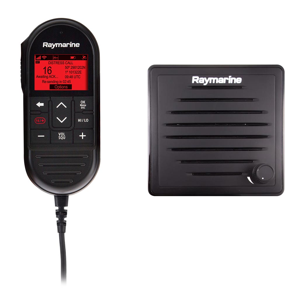 Raymarine Ray90 Wired Second Station Kit w/Passive Speaker, RayMic Wired Handset  RayMic Extension Cable - 10M - Deckhand Marine Supply