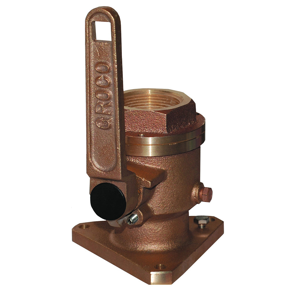 GROCO 1" Bronze Flanged Full Flow Seacock - Deckhand Marine Supply