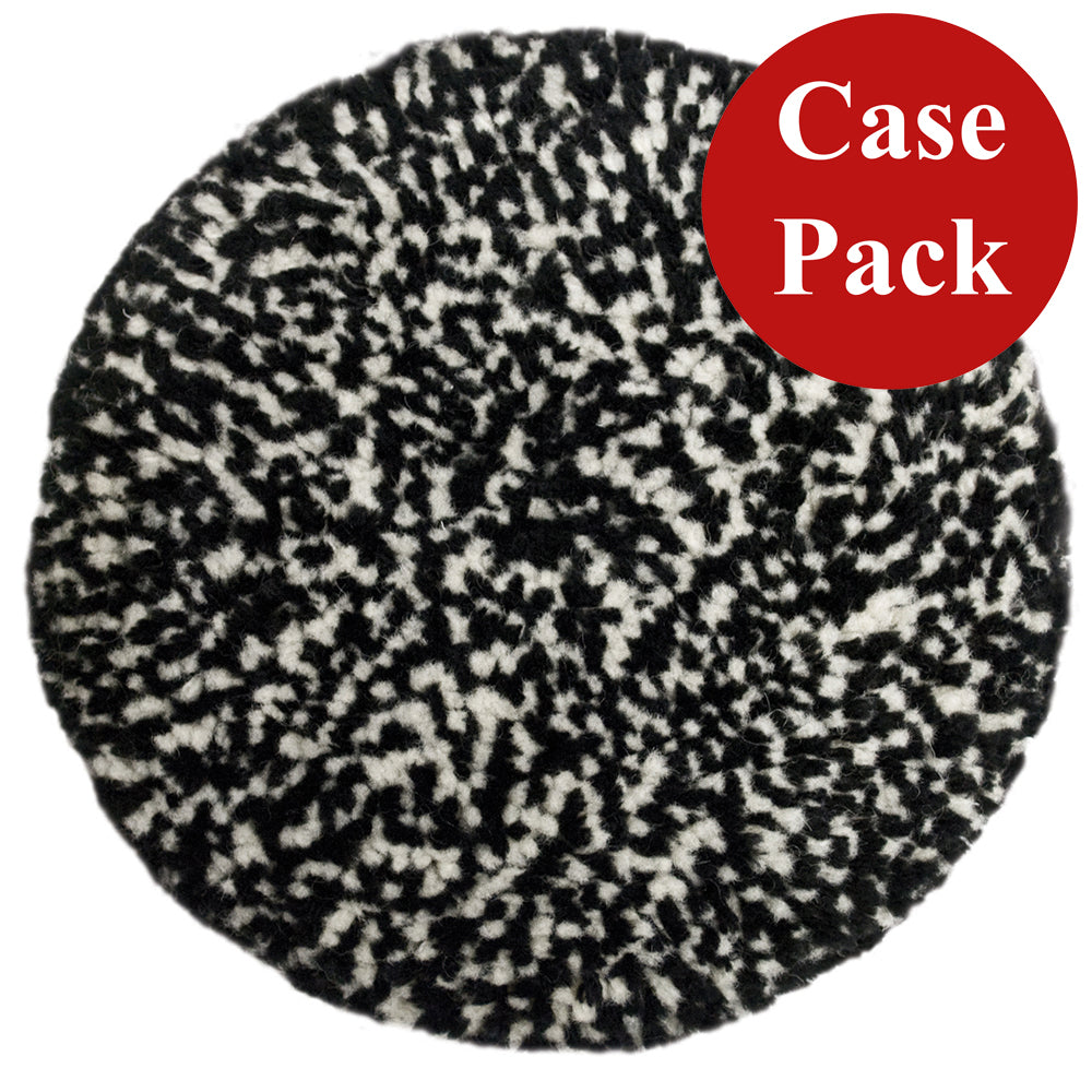 Presta Wool Compounding Pad - Black  White Heavy Cut - *Case of 12* - Deckhand Marine Supply