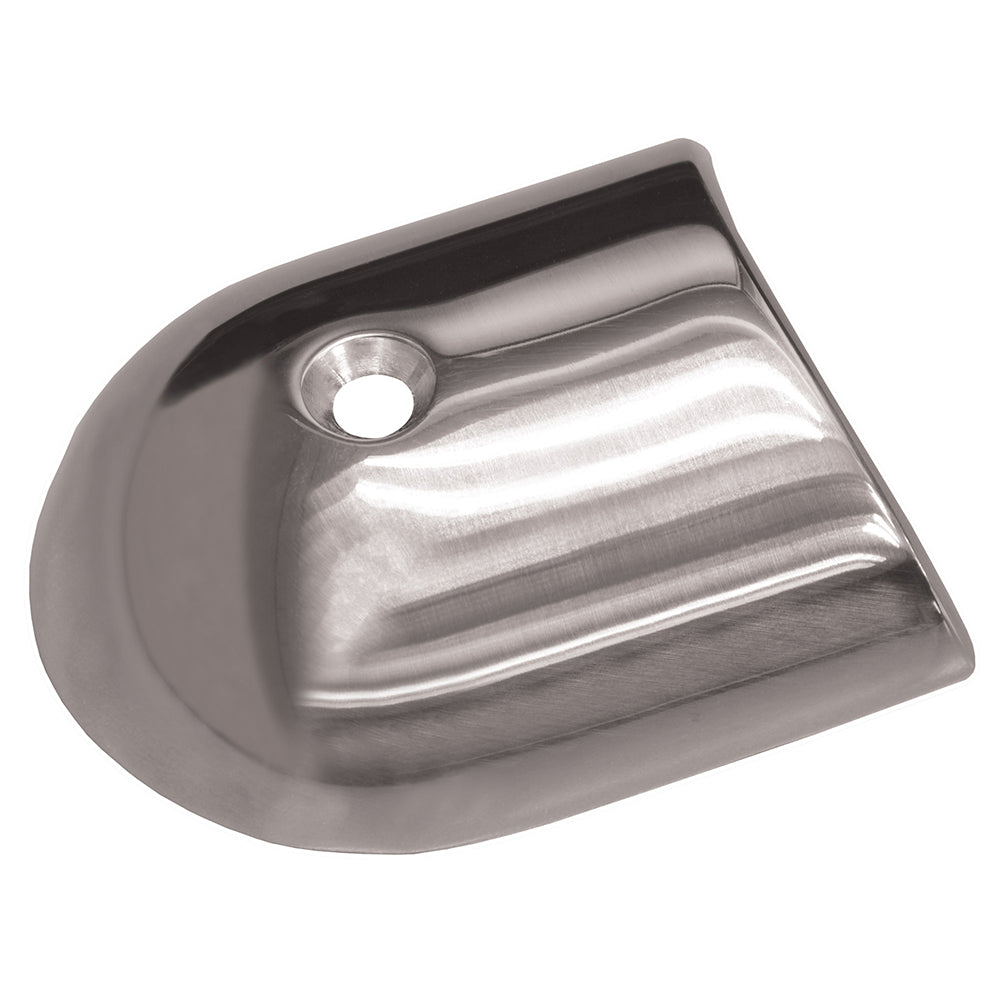 TACO Polished Stainless Steel 2-19/64 Rub Rail End Cap - Deckhand Marine Supply