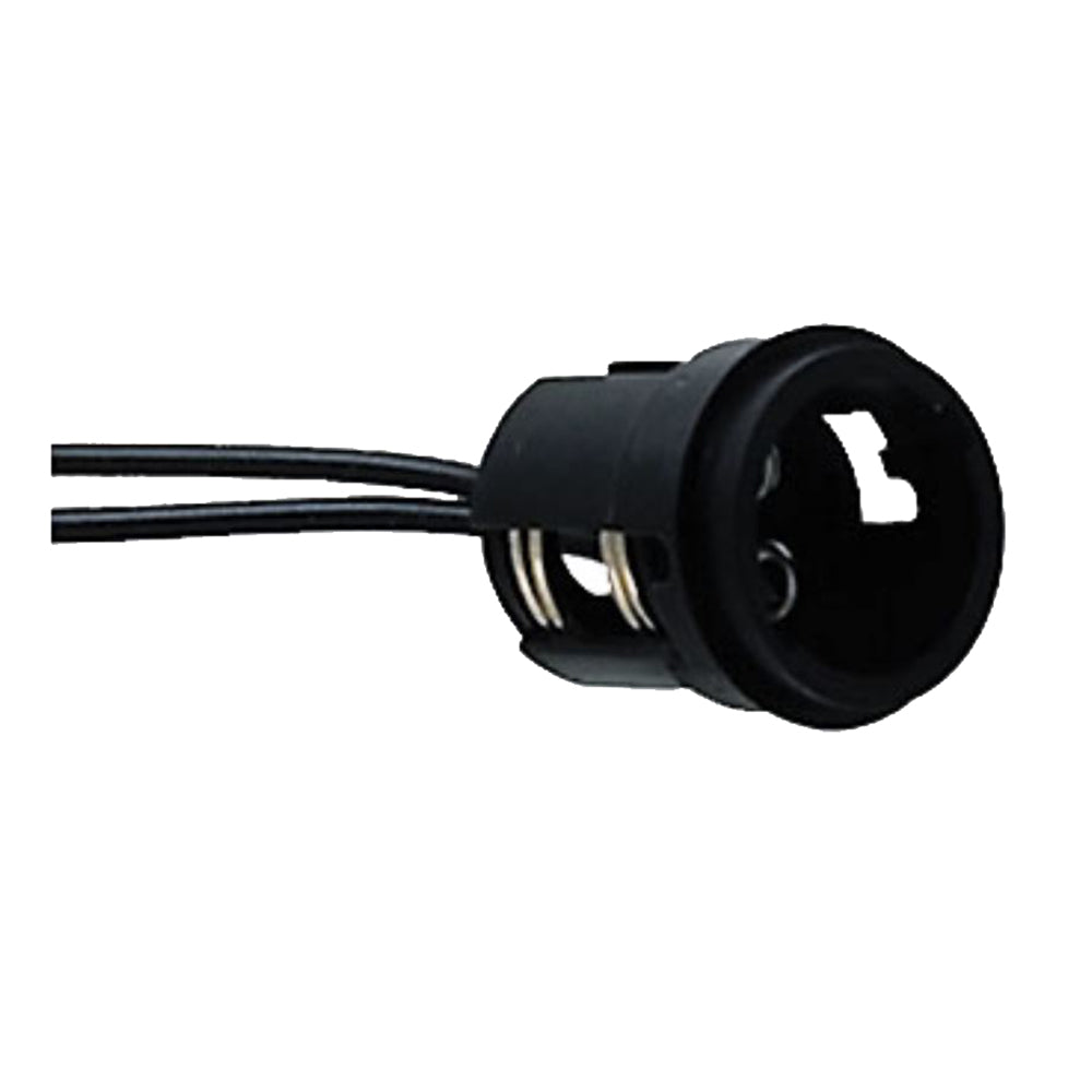 Perko Double Contact Bayonet Socket - Black Polymer w/10" Pigtail - Deckhand Marine Supply