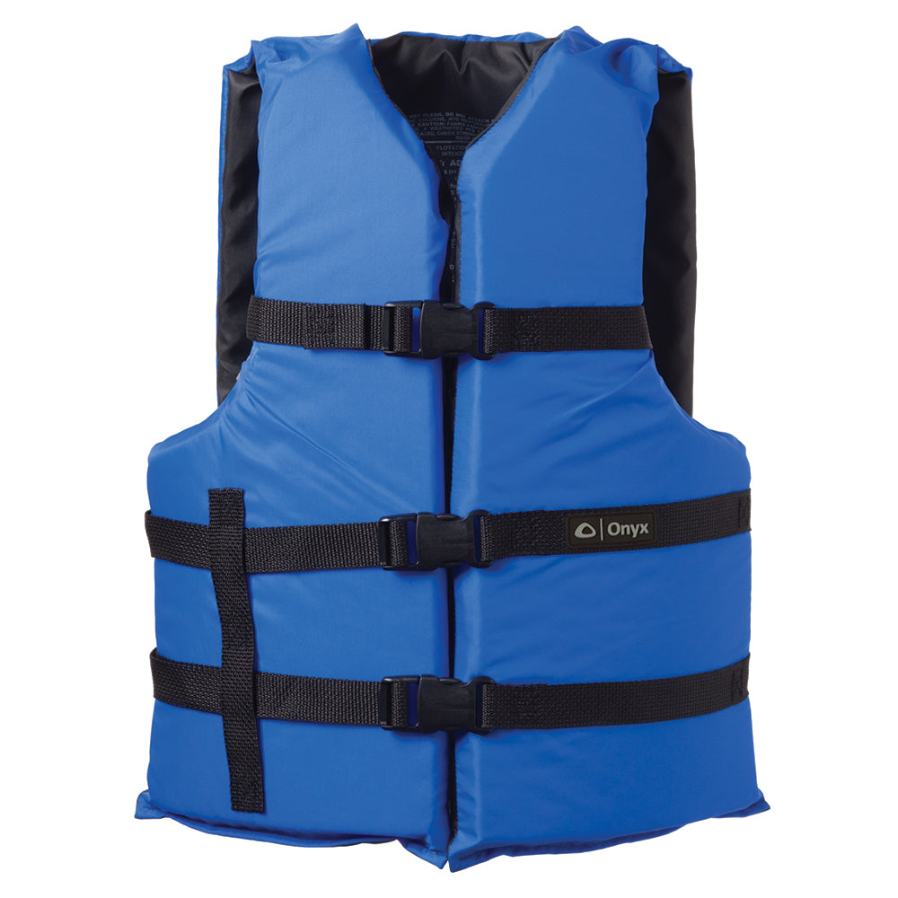 Onyx Nylon General Purpose Life Jacket - Adult Universal - Blue - Deckhand Marine Supply