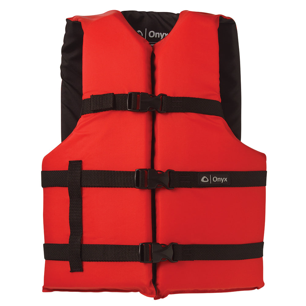 Onyx Nylon General Purpose Life Jacket - Adult Oversize - Red - Deckhand Marine Supply