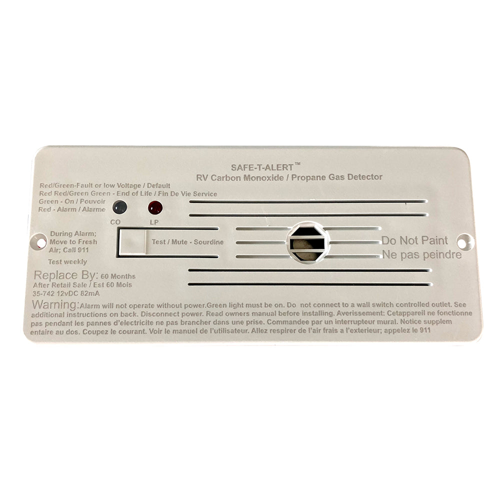 Safe-T-Alert Combo Carbon Monoxide Propane Alarms Flush Mount - White - Deckhand Marine Supply