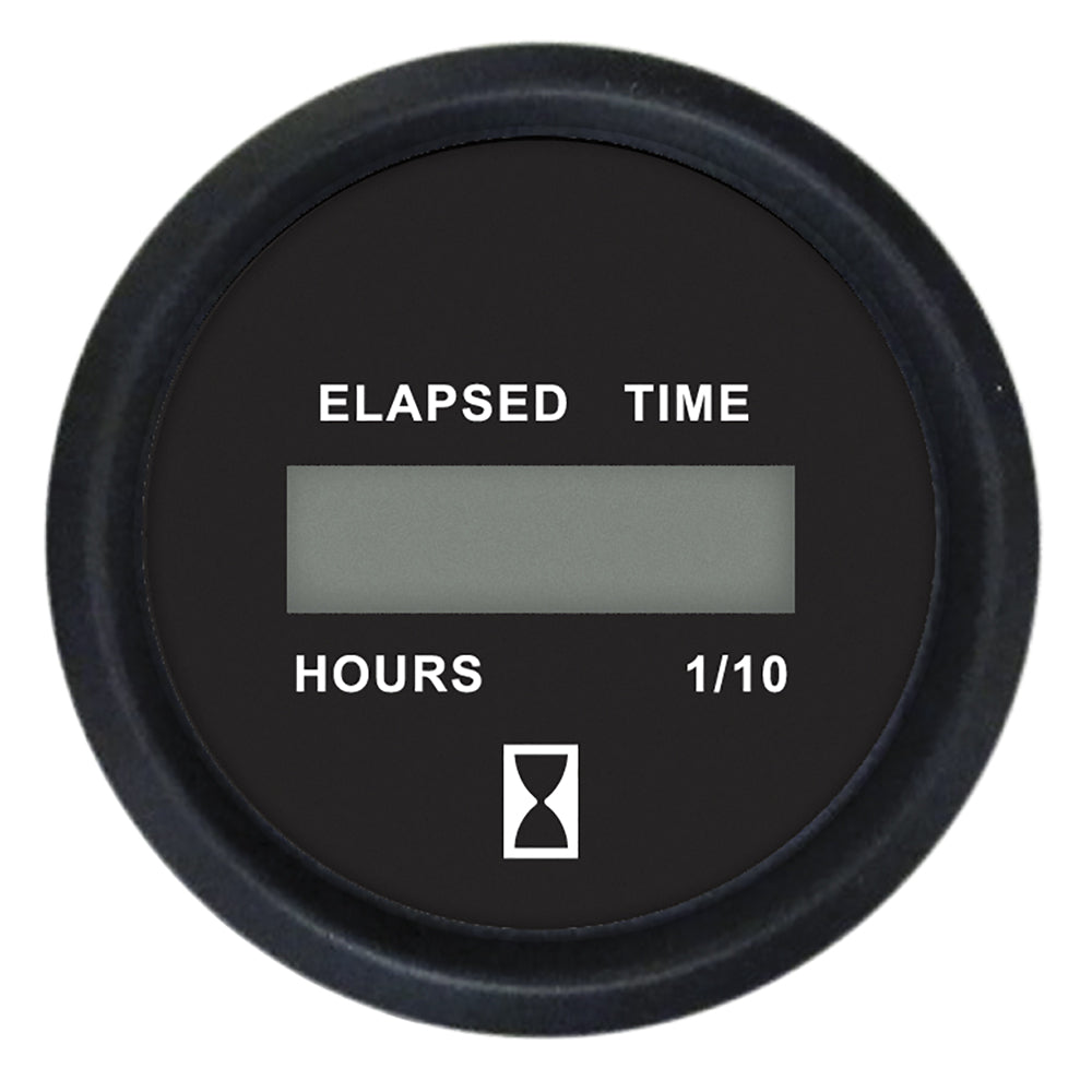 Faria Euro Black 2" Digital Hourmeter Gauge - Deckhand Marine Supply