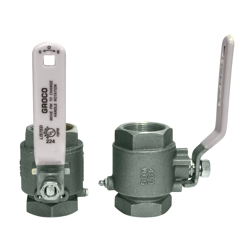 GROCO 1" NPT Stainless Steel In-Line Ball Valve - Deckhand Marine Supply