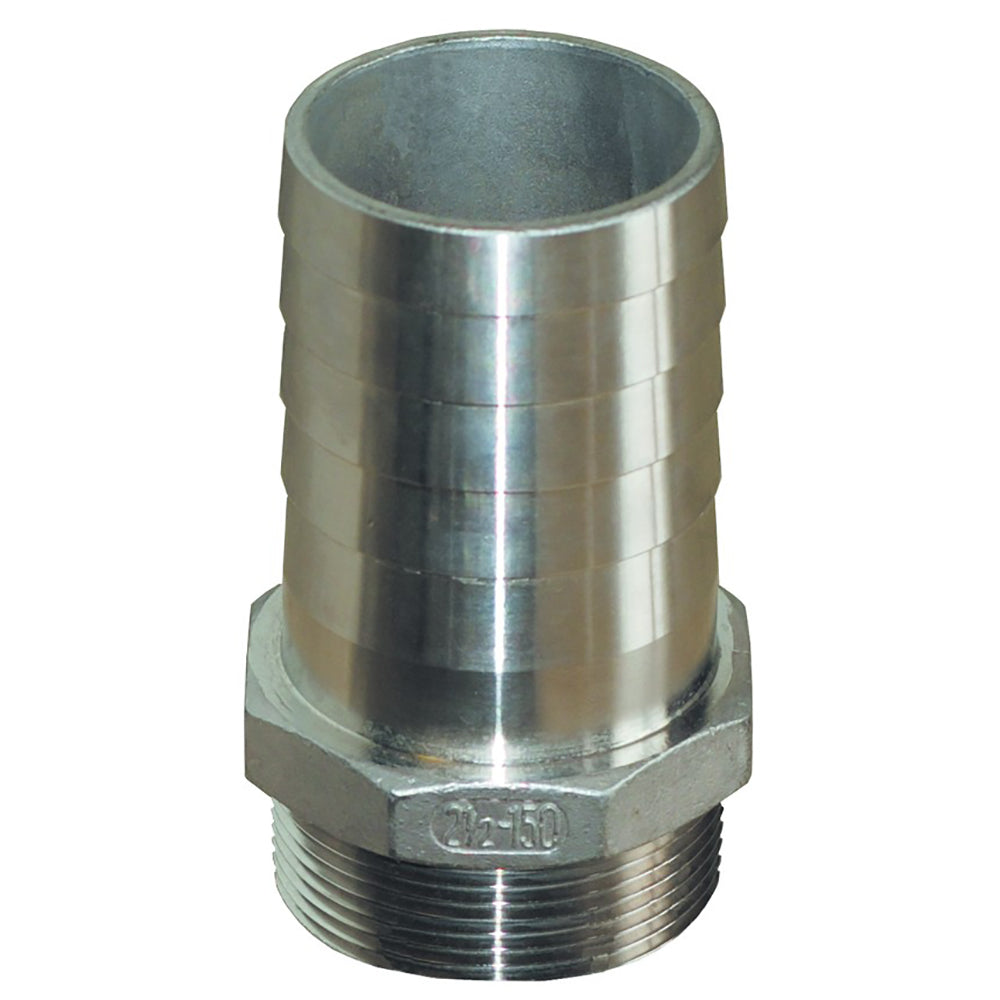 GROCO 1-1/2"" NPT x 1-1/2" ID Stainless Steel Pipe to Hose Straight Fitting - Deckhand Marine Supply