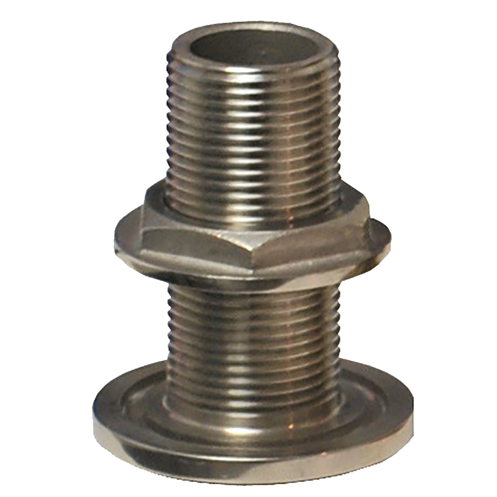 GROCO 1-1/2" NPS NPT Combo Stainless Steel Thru-Hull Fitting w/Nut - Deckhand Marine Supply