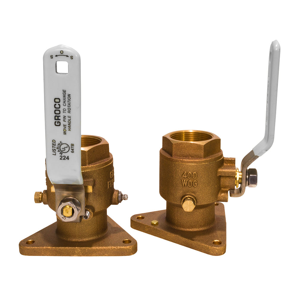 GROCO 1" Bronze Tri-Flanged Ball Valve/Seacock - Deckhand Marine Supply