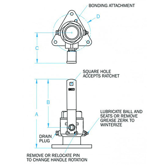 GROCO 1" Bronze Tri-Flanged Ball Valve/Seacock - Deckhand Marine Supply