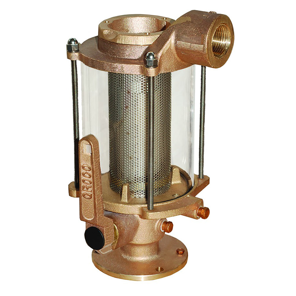 GROCO 1" Ball Valve/Seacock  Raw Water Strainer Combo - Deckhand Marine Supply