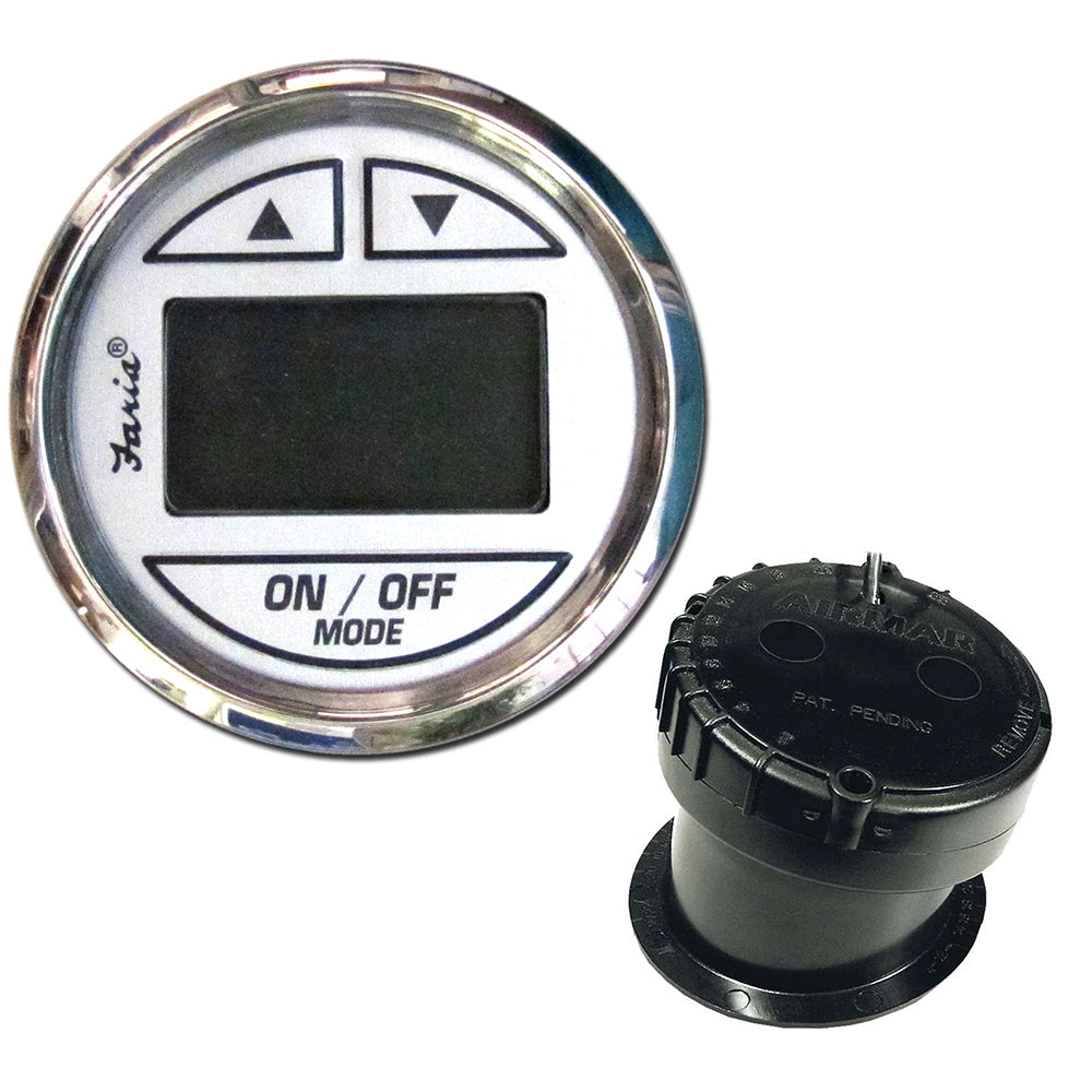 Faria Chesapeake White SS 2" Depth Sounder w/In-Hull Transducer - Deckhand Marine Supply