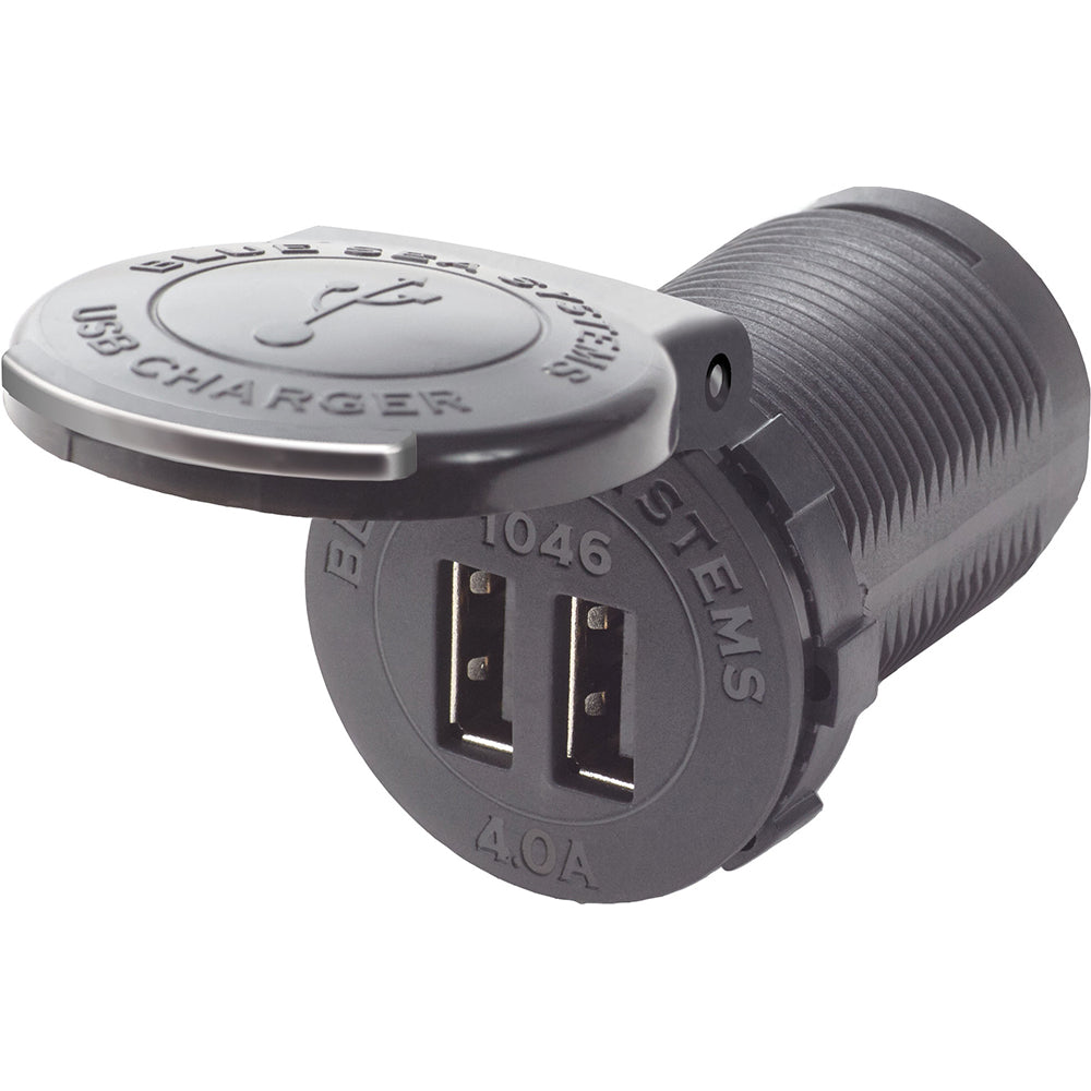 Blue Sea 1046 48V Dual USB Charger Socket Mount - Deckhand Marine Supply