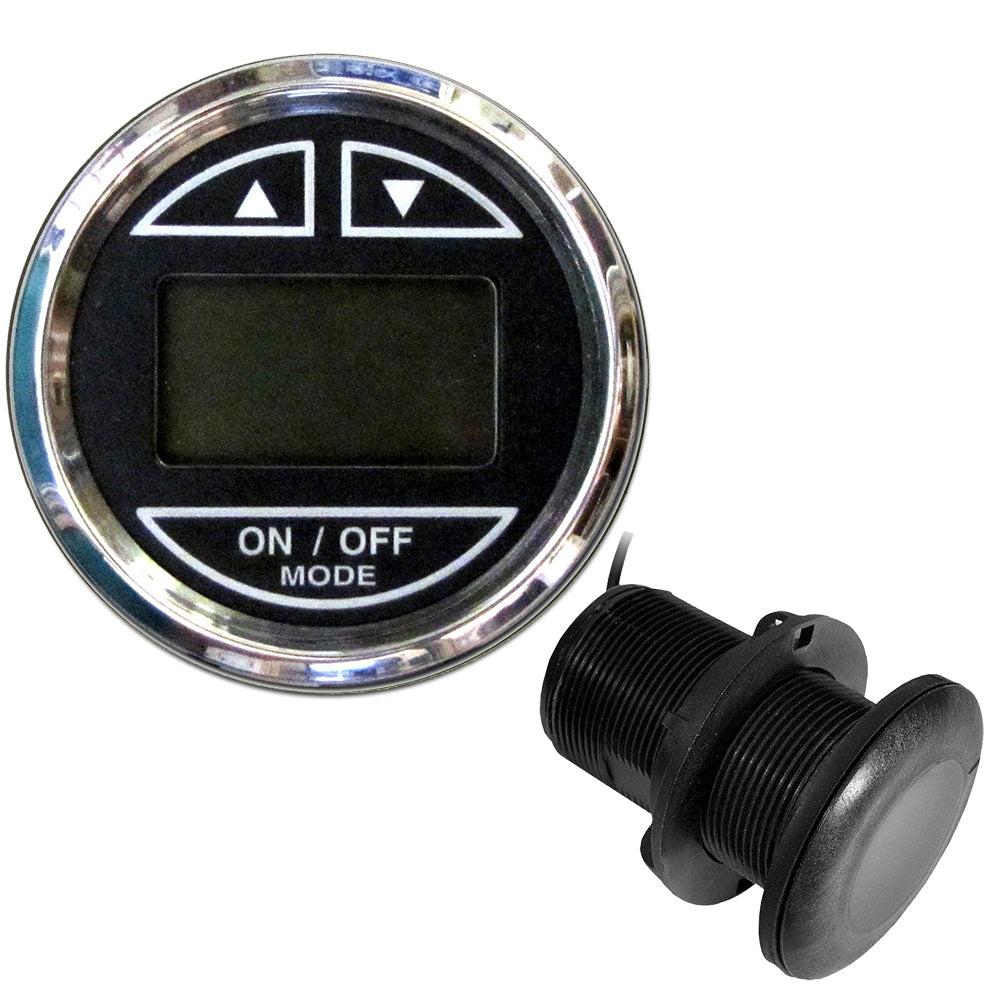 Faria Chesapeake Black 2" Depth Sounder w/Thru-Hull Transducer - Deckhand Marine Supply