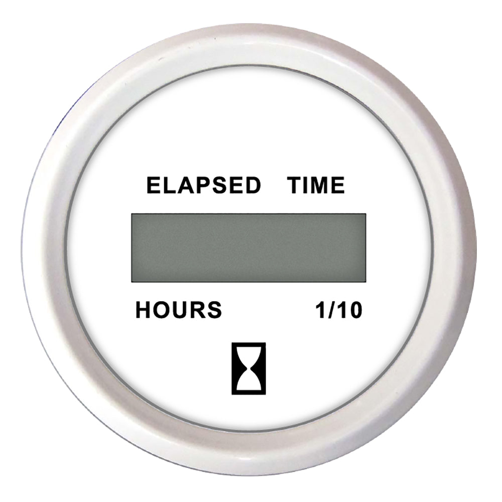 Faria Dress White 2" Hourmeter (Digital) - Deckhand Marine Supply